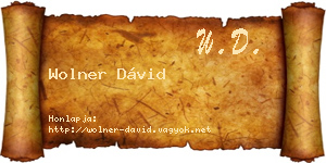 Wolner Dávid névjegykártya