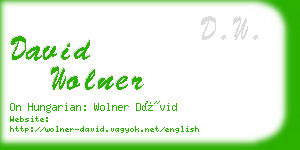 david wolner business card